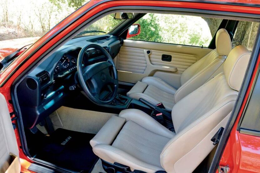 red bmw interior