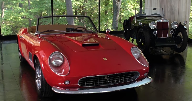 A vibrant red Ferrari California sports car
