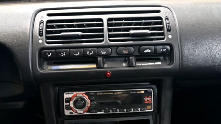 Detailed view of the car's climate control system