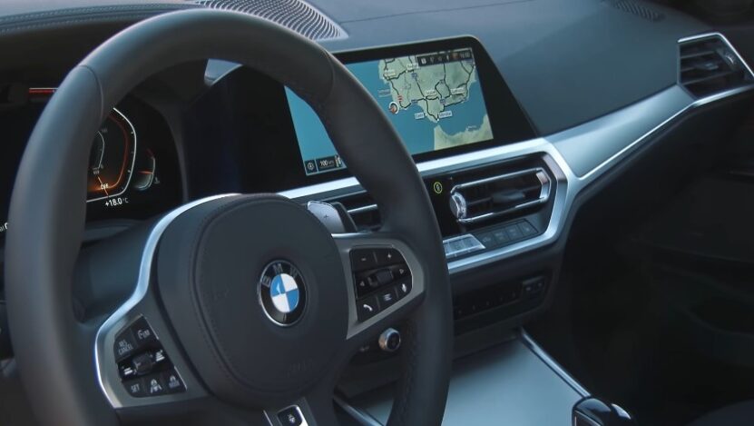 Interior of BMW G20, close up view