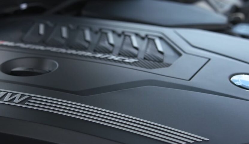 Close up view of BMW engine