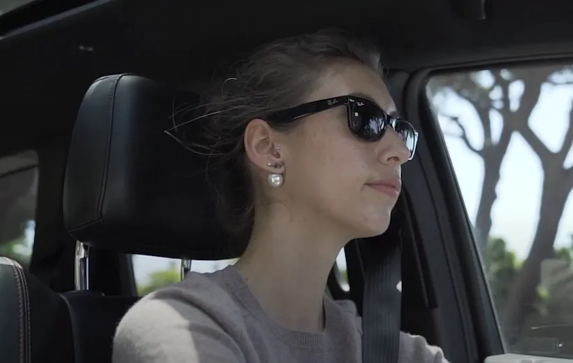 Female driver wearing sun glasses
