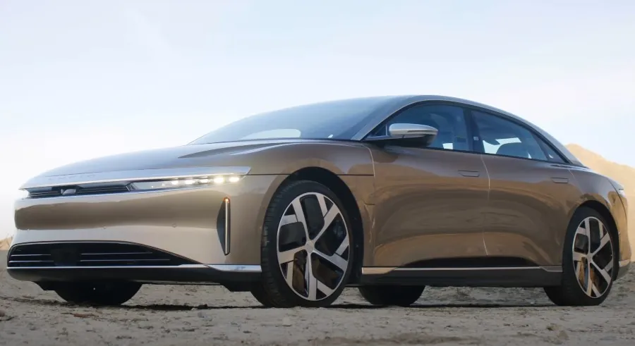 Sleek, modern Lucid Air sedan, showcasing a sophisticated design