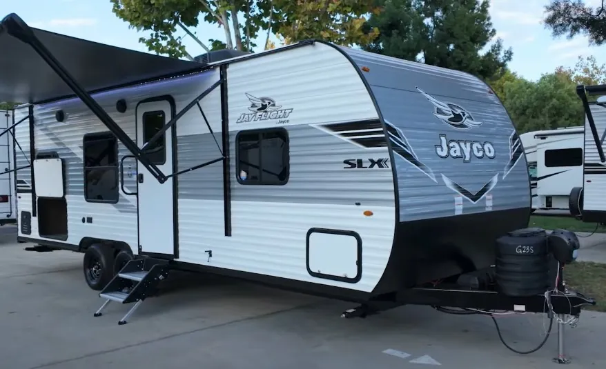 Jayco Jay Flight SLX trailer on a paved road