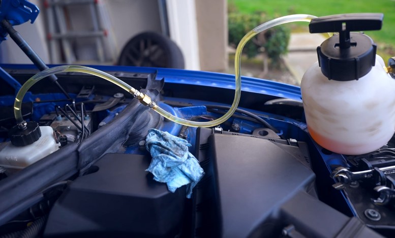 Detailed view of a brake fluid flush