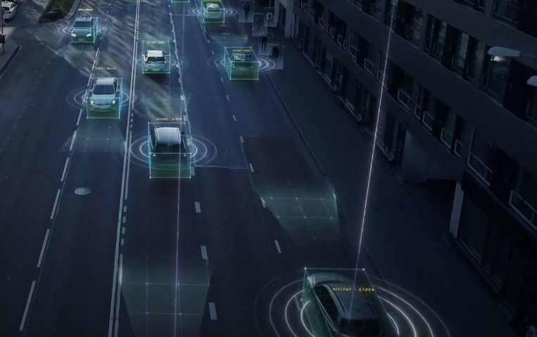 Autonomous vehicle technology in action, highlighting real-time data processing